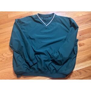 Greg Norman Mens Pullover Golf Windbreaker XL Extra Large Green Jacket Loosefit